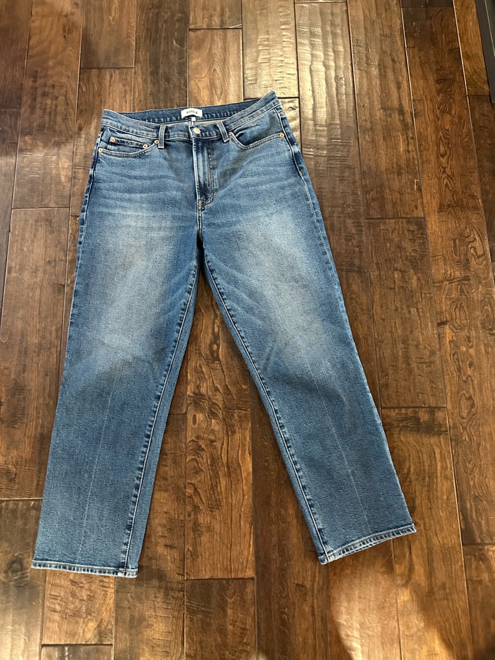 pistola Men's Straight Jeans in Medium Blue Wash